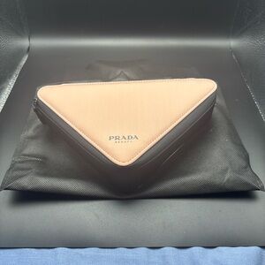 Prada Beauty Pale Pink and Black Triangle Pouch